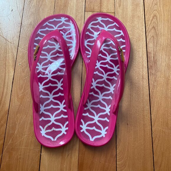 VINEYARD VINES Girls Hot Pink Jelly Flip Flop Sandals Size 3 F29 - Picture 2 of 5